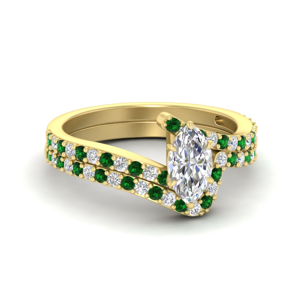 marquise-cut-diamond-wedding-ring-set-with-emerald-in-FDENS3007MQGEMGR-NL-YG