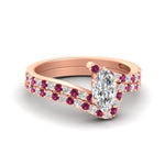 Load image into Gallery viewer, marquise-cut-diamond-wedding-ring-set-with-pink-sapphire-in-FDENS3007MQGSADRPI-NL-RG
