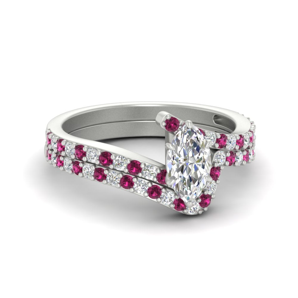marquise-cut-diamond-wedding-ring-set-with-pink-sapphire-in-FDENS3007MQGSADRPI-NL-WG
