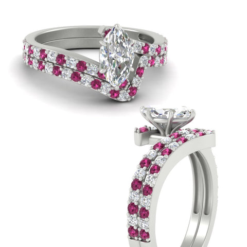 marquise-cut-diamond-wedding-ring-set-with-pink-sapphire-in-FDENS3007MQGSADRPI-NL-WG