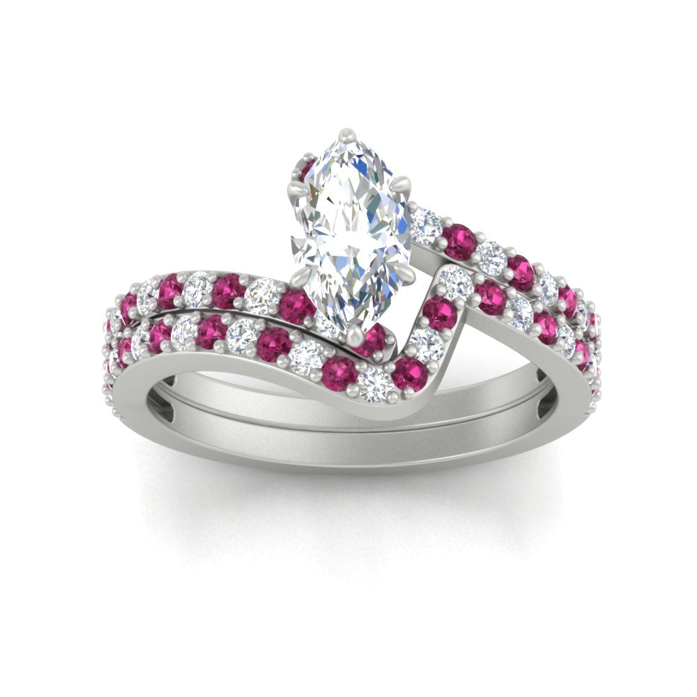 marquise-cut-diamond-wedding-ring-set-with-pink-sapphire-in-FDENS3007MQGSADRPI-NL-WG