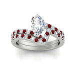 Load image into Gallery viewer, marquise-cut-diamond-wedding-ring-set-with-ruby-in-FDENS3007MQGRUDR-NL-WG
