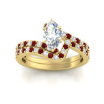 Load image into Gallery viewer, marquise-cut-diamond-wedding-ring-set-with-ruby-in-FDENS3007MQGRUDR-NL-YG
