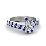 Load image into Gallery viewer, marquise-cut-diamond-wedding-ring-set-with-sapphire-in-FDENS3007MQGSABL-NL-WG
