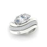 Load image into Gallery viewer, marquise-cut-dual-bands-with-wave-solitaire-ring-in-white-gold-fdens11566mq-nl-wg-w3.jpg
