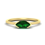 Load image into Gallery viewer, marquise-cut-east-west-emerald-ring-in-yellow-gold-fdenr11664mqgemgrsleep-nl-yg.jpg