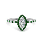 Load image into Gallery viewer, marquise-cut-emerald-halo-petite-engagement-ring-in-white-gold-FD8523MQRGEMGRANGLE3-NL-WG