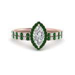 Load image into Gallery viewer, marquise-cut-emerald-halo-wedding-ring-set-in-rose-gold-FD8523MQGEMGR-NL-RG
