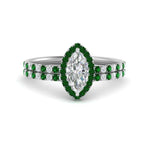Load image into Gallery viewer, marquise-cut-emerald-halo-wedding-ring-set-in-white-gold-FD8523MQGEMGR-NL-WG