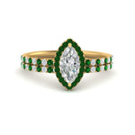 Load image into Gallery viewer, marquise-cut-emerald-halo-wedding-ring-set-in-yellow-gold-FD8523MQGEMGR-NL-YG