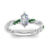 Load image into Gallery viewer, marquise-cut-emerald-twisted-vine-engagement-ring-in-white-gold-FD9127MQRGEMGRANGLE5-NL-WG