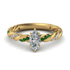 Load image into Gallery viewer, marquise-cut-emerald-twisted-vine-engagement-ring-in-yellow-gold-FD9127MQRGEMGR-NL-YG