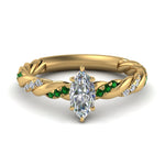 Load image into Gallery viewer, marquise-cut-emerald-twisted-vine-engagement-ring-in-yellow-gold-FD9127MQRGEMGR-NL-YG
