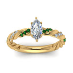 Load image into Gallery viewer, marquise-cut-emerald-twisted-vine-engagement-ring-in-yellow-gold-FD9127MQRGEMGRANGLE5-NL-YG
