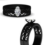 Load image into Gallery viewer, marquise-cut-filigree-single-stone-diamond-wedding-ring-set-in-black-gold-FDENS3289MQANGLE3-NL-BG.jpg?v=1763371066