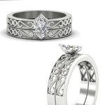 Load image into Gallery viewer, marquise-cut-filigree-single-stone-diamond-wedding-ring-set-in-white-gold-FDENS3289MQANGLE3-NL-WG.jpg?v=1763371066