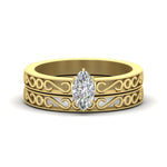 Load image into Gallery viewer, marquise-cut-filigree-single-stone-diamond-wedding-ring-set-in-yellow-gold-FDENS3289MQ-NL-YG.jpg?v=1763371065