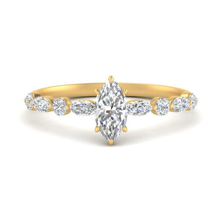 Marquise Cut Floating Marquise Accent Diamond Ring