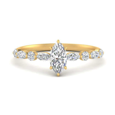 Marquise Cut Floating Marquise Accent Diamond Ring