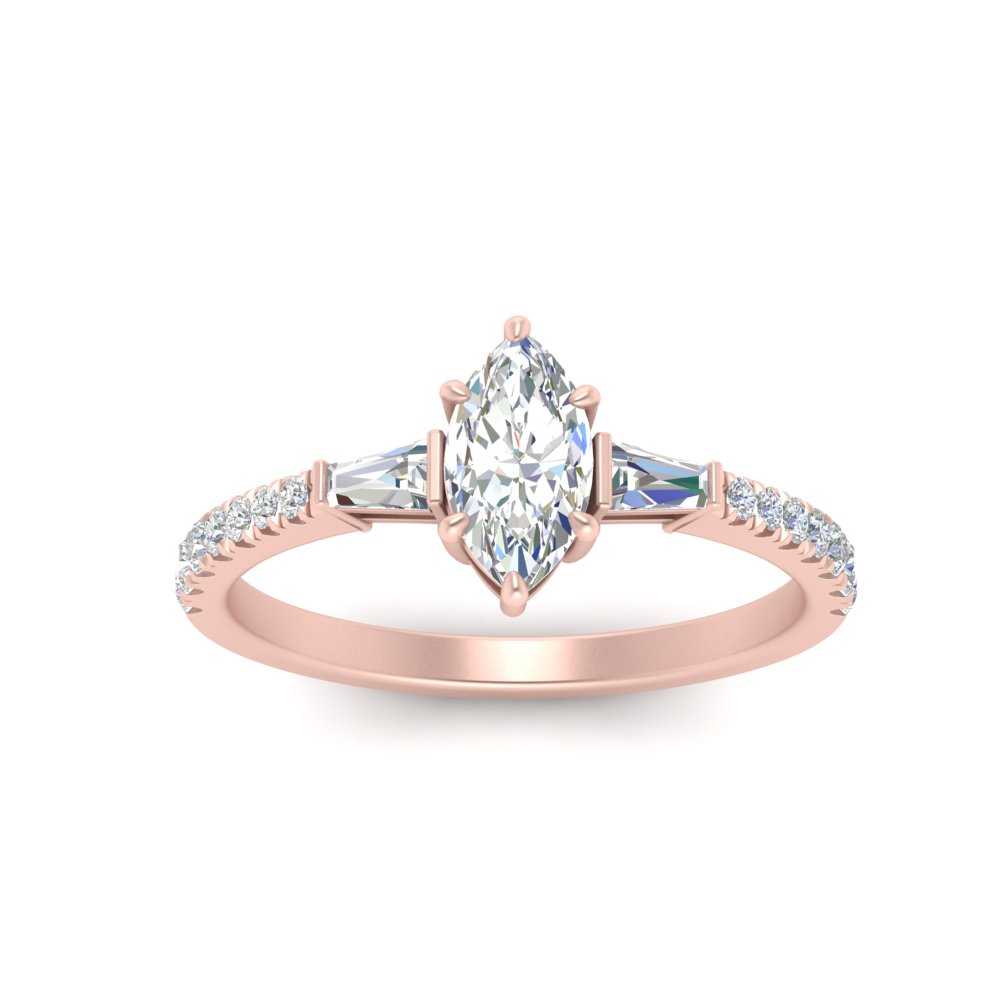 Delicate Antique Pave Marquise Engagement Ring