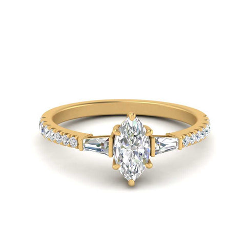 Delicate Antique Pave Marquise Engagement Ring