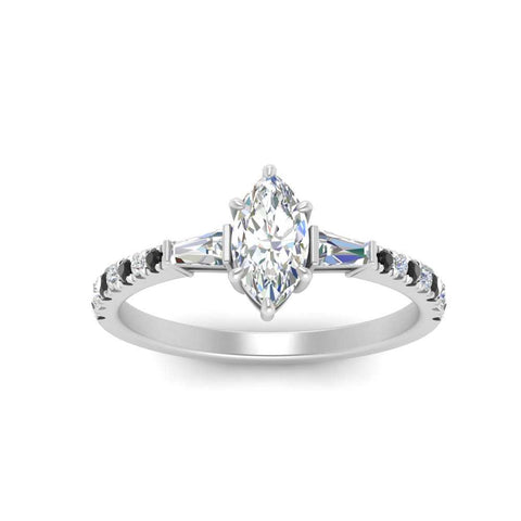 Delicate Antique Pave Marquise Engagement Ring