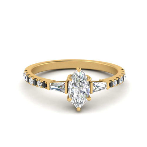 Delicate Antique Pave Marquise Engagement Ring