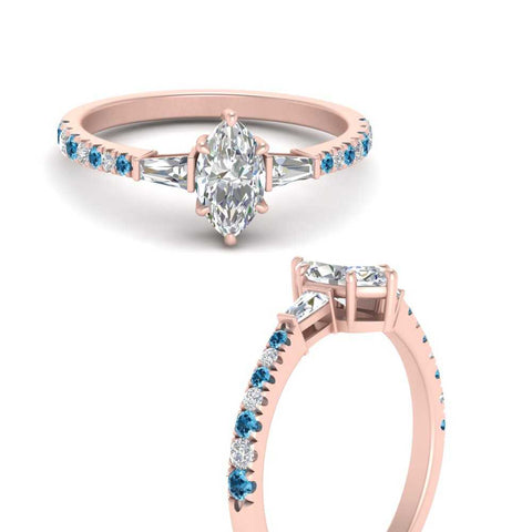 Delicate Antique Pave Marquise Engagement Ring