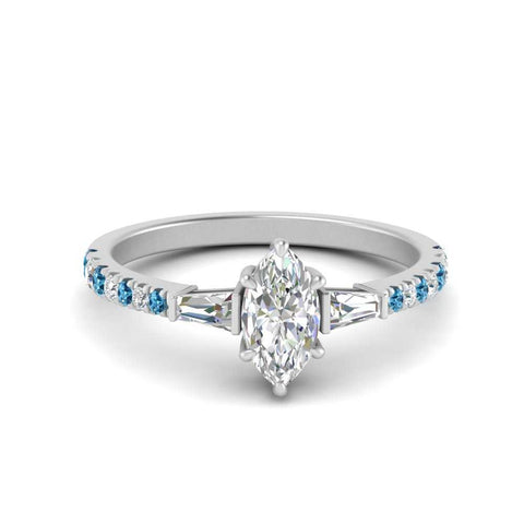 Delicate Antique Pave Marquise Engagement Ring
