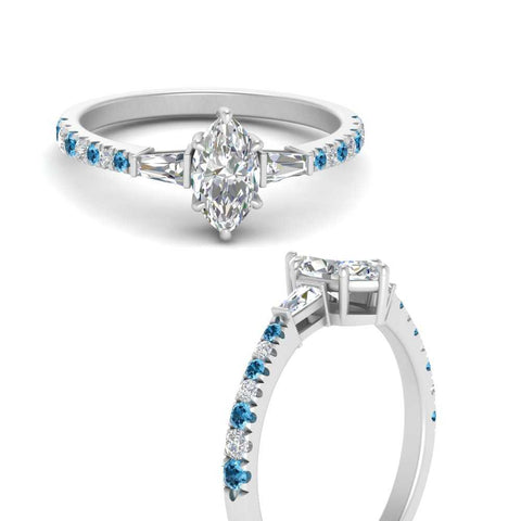Delicate Antique Pave Marquise Engagement Ring
