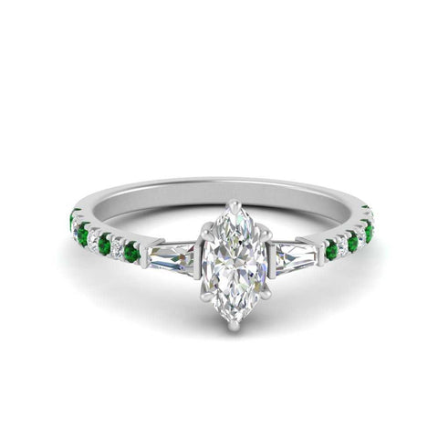 Delicate Antique Pave Marquise Engagement Ring