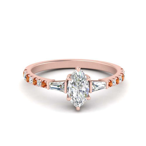 Delicate Antique Pave Marquise Engagement Ring