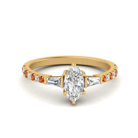Delicate Antique Pave Marquise Engagement Ring