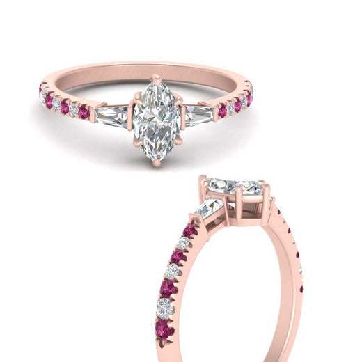 Delicate Antique Pave Marquise Cut Diamond Ring