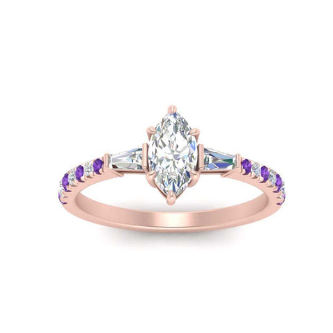 Delicate Antique Pave Marquise Engagement Ring