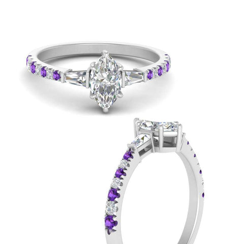 Delicate Antique Pave Marquise Engagement Ring