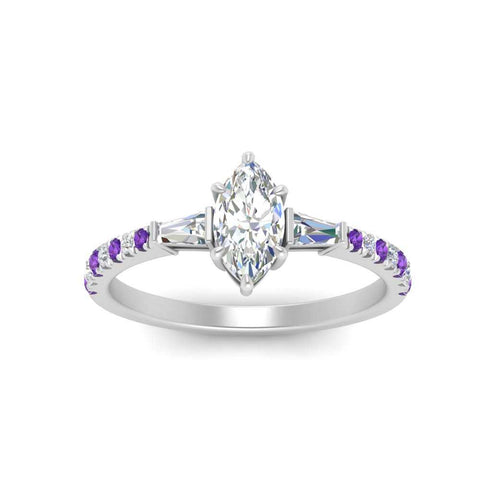 Delicate Antique Pave Marquise Engagement Ring