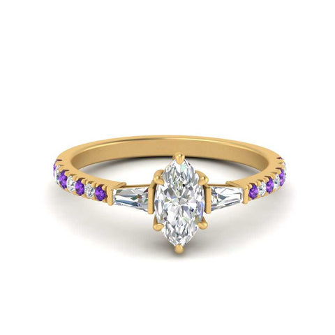 Delicate Antique Pave Marquise Engagement Ring