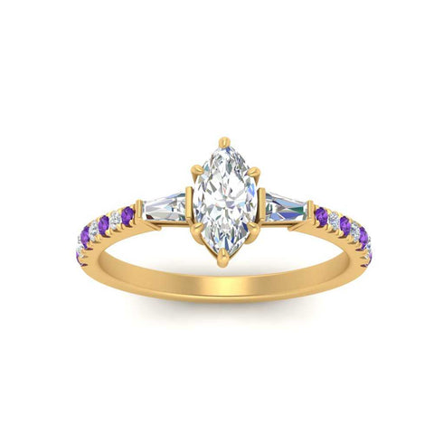 Delicate Antique Pave Marquise Engagement Ring