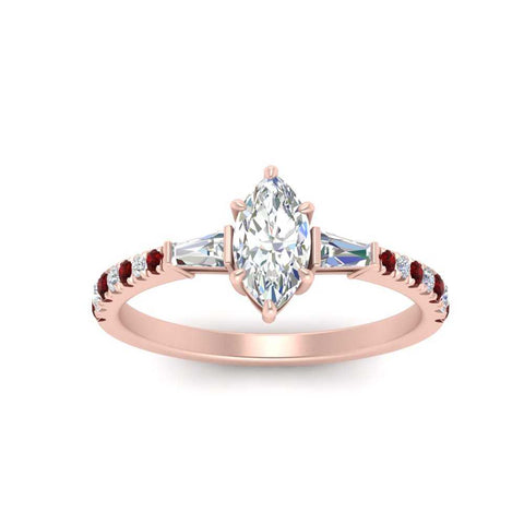 Delicate Antique Pave Marquise Engagement Ring