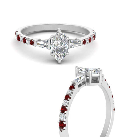 Delicate Antique Pave Marquise Engagement Ring