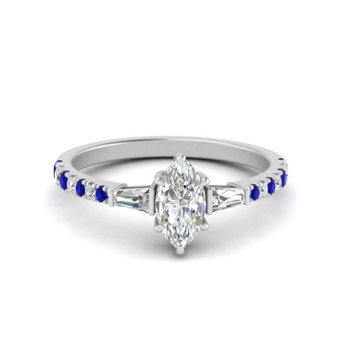 Delicate Antique Pave Marquise Engagement Ring