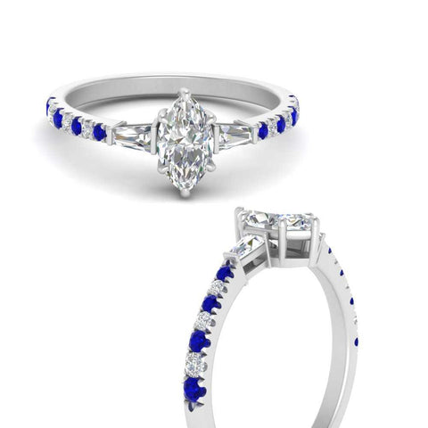 Delicate Antique Pave Marquise Engagement Ring