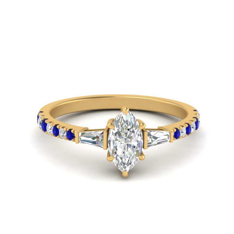 Delicate Antique Pave Marquise Engagement Ring