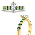 Load image into Gallery viewer, marquise-cut-french-pave-emerald-wedding-ring-set-in-yellow-gold-FD11408MQGEMGRANGLE3-NL-YG?v=1763104274