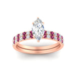Load image into Gallery viewer, marquise-cut-french-pave-pink-sapphire-wedding-ring-set-in-rose-gold-FD11408MQGSADRPIANGLE5-NL-RG_de838719-3c02-42e6-9fc2-7c8b00610761?v=1763104434
