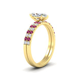 Load image into Gallery viewer, marquise-cut-french-pave-pink-sapphire-wedding-ring-set-in-yellow-gold-FD11408MQGSADRPIANGLE2-NL-YG?v=1763104274