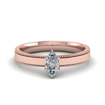 Load image into Gallery viewer, Single Stone Marquise Cut Milgrain Engagement Ring
