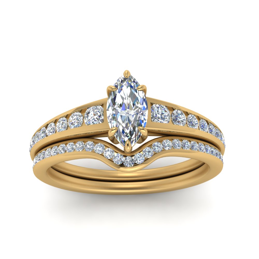 marquise-cut-graduated-channel-diamond-wedding-set-in-FD122866MQ-NL-YG