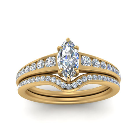 marquise-cut-graduated-channel-diamond-wedding-set-in-FD122866MQ-NL-YG